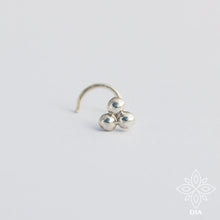 Load image into Gallery viewer, Sterling Silver Gold Boho Tiny Nose Stud