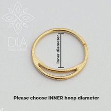 Load image into Gallery viewer, Silver Crescent Moon Nose Hoop