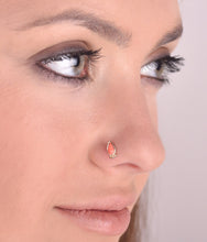 Load image into Gallery viewer, 14k Gold Tiny Coral Drop Nose Stud