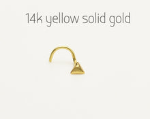 Load image into Gallery viewer, 14k Gold Tiny Triangle Nose Stud
