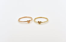 Load image into Gallery viewer, Set of 2 14k Mixed Yellow and Rose Gold Tiny Heart Rings