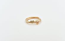 Load image into Gallery viewer, Set of Two Mixed 14k Yellow and Rose Gold Minimalist Heart Ring