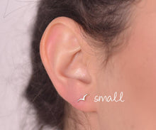Load image into Gallery viewer, 14K Gold Tiny Birds Stud Earrings