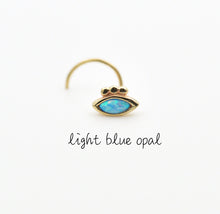 Load image into Gallery viewer, 14k Yellow Gold Boho Evil Eye Nose Stud
