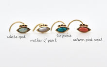 Load image into Gallery viewer, 14k Gold Tiny Evil Eye Drop Nose Stud