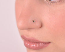 Load image into Gallery viewer, 14k Gold Tiny Triangle Nose Stud