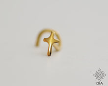 Load image into Gallery viewer, 14k Gold Cross Nose Stud - 20 Gauge