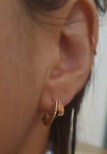 Load image into Gallery viewer, 14k Gold Tiny Pink Coral Hoop Earrings