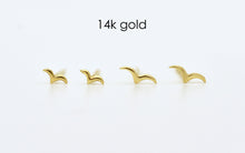 Load image into Gallery viewer, 14K Gold Tiny Birds Stud Earrings