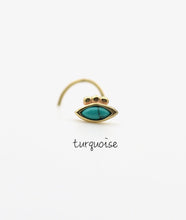 Load image into Gallery viewer, 14k Yellow Gold Boho Evil Eye Nose Stud
