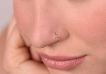 Load image into Gallery viewer, 14k Solid Bohemian Flower Nose Ring