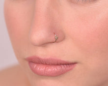 Load image into Gallery viewer, 14k Solid Gold Flower Nose Ring