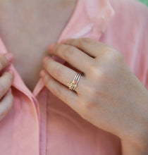 Load image into Gallery viewer, 14k Gold and Silver Flower Ring