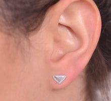 Load image into Gallery viewer, 14k Gold Tribal Triangle Earrings