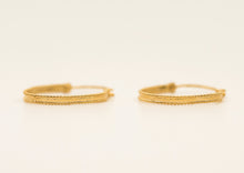 Load image into Gallery viewer, 14K Solid Gold Boho Dotted Hoop Earrings