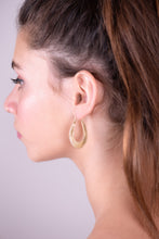 Load image into Gallery viewer, 14k Gold Large Boho Hoop Earrings
