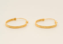 Load image into Gallery viewer, 14K Solid Gold Boho Dotted Hoop Earrings