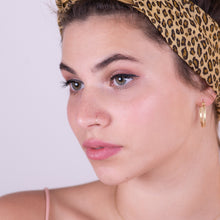 Load image into Gallery viewer, 14K Solid Gold Boho Dotted Hoop Earrings
