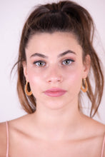 Load image into Gallery viewer, 14k Gold Large Boho Hoop Earrings