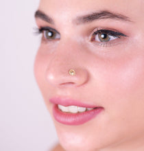 Load image into Gallery viewer, 14k Gold Tribal Flower Nose Stud