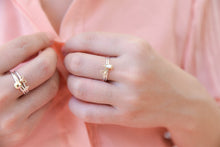 Load image into Gallery viewer, 14k Gold and Silver Flower Ring
