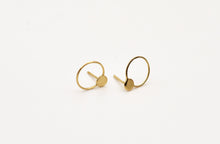 Load image into Gallery viewer, 14k Solid Circle with Dot Stud Earrings