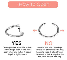 Load image into Gallery viewer, 14k Solid Gold White Opal Eye Hoop Ring