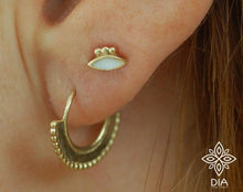 Load image into Gallery viewer, 14k Gold Medium Boho Hoop Earrings