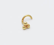 Load image into Gallery viewer, 14k Gold Boho Three-Dot Nose Stud