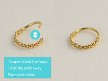 Load image into Gallery viewer, 14k Solid Gold Braided Hoop Ring