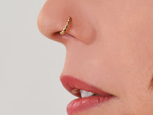 Load image into Gallery viewer, 14k Solid Gold Snug Dotted Nose Ring