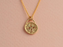 Load image into Gallery viewer, 14k Solid Gold Tribal Flower Pendant
