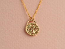 Load image into Gallery viewer, 14k Solid Gold Tribal Flower Pendant