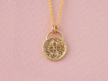 Load image into Gallery viewer, 14k Solid Gold Tribal Flower Pendant