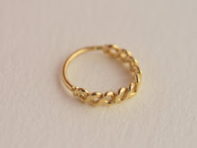 Load image into Gallery viewer, 14k Gold Twisty Hoop Ring