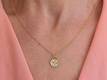 Load image into Gallery viewer, 14k Solid Gold Tribal Flower Pendant