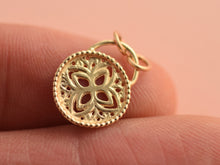 Load image into Gallery viewer, 14k Solid Gold Tribal Flower Pendant