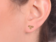Load image into Gallery viewer, 14k Gold Floral Dainty Stud Earrings