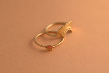 Load image into Gallery viewer, Set of Two 14k Solid Gold Dainty Crown Sun Rings