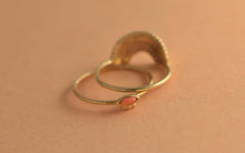 Load image into Gallery viewer, Set of Two 14k Solid Gold Dainty Crown Sun Rings