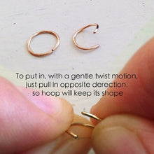 Load image into Gallery viewer, 14k Solid Gold Seamless Plain Nose Hoop