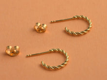 Load image into Gallery viewer, 14k Gold Elegant Huggie Hoop Earrings