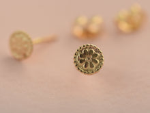Load image into Gallery viewer, 14k Gold Floral Dainty Stud Earrings