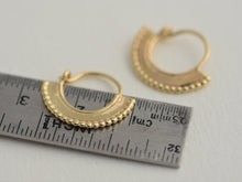 Load image into Gallery viewer, 14k Gold Medium Boho Hoop Earrings