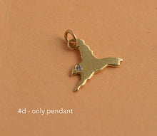 Load image into Gallery viewer, 14k Gold Flying Bird Pendant with Diamond