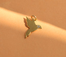 Load image into Gallery viewer, 14k Gold Dove Pendant with Diamond

