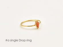 Load image into Gallery viewer, Set of Two 14k Gold Chevron and Drop Rings
