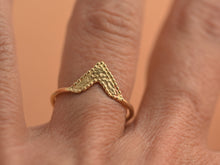 Load image into Gallery viewer, Set of Two 14k Gold Chevron and Drop Rings