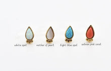 Load image into Gallery viewer, Set of Two 14k Gold Chevron and Drop Rings