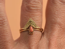 Load image into Gallery viewer, Set of Two 14k Gold Chevron and Drop Rings
